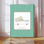 Babar The Elephant Set Of Two Green Stripy Art Prints, thumbnail 3 of 3