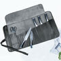 Personalised Black Leather Knife Roll With Zip Pocket, thumbnail 1 of 10