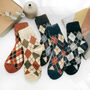 Extra Thick Argyle Check Wool Socks For Men, thumbnail 2 of 11