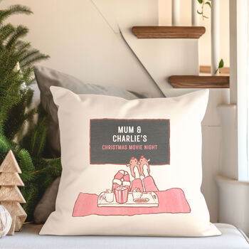 Grandparent / Parent And Child's Christmas Movie Night Cushion, 2 of 5