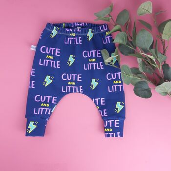 'Cute And Little' Print Baby And Toddler Leggings, 2 of 8