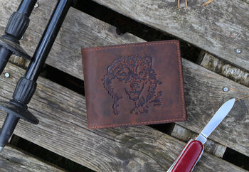 Men's Leather Wallet Embossed Bear Design Rfid, 2 of 8