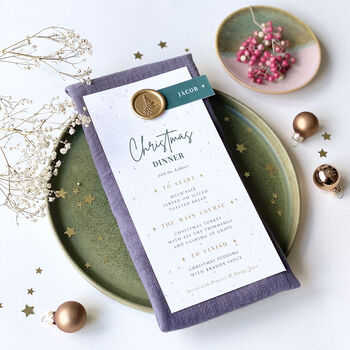 Eco Friendly Christmas Menu With Plantable Seed Paper, 3 of 8