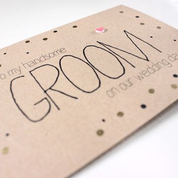 Wedding Day Card For Groom From The Bride, Gold Dots, 5 of 5