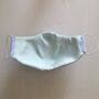 Upcycled Silk Lined Blue Cotton Chambray Face Mask, thumbnail 5 of 11
