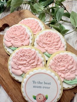Personalised Mother’s Day Peony Biscuit Gift Box, 6 of 7
