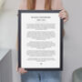 Personalised Black Text Vows Handmade Print, thumbnail 5 of 7