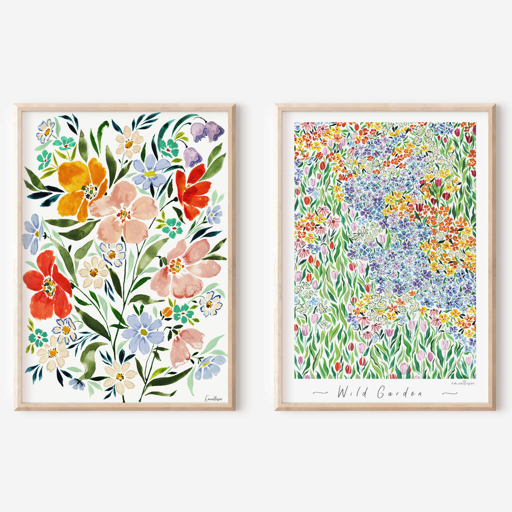 Set Of Two Prints: Wild Garden X Joyful Florals, 1 of 3