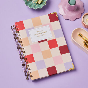 Personalised Checkered 2024/25 Academic Diary, 8 of 12