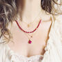 Round Ruby Pendant Necklace In Silver Or Gold, thumbnail 2 of 8