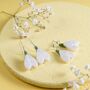 Snowdrop Earrings, Spring Flowers, Mothers Day Gift, thumbnail 3 of 7