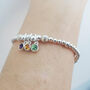 Sterling Silver 925 Family Childrens Birthstones Stretch Bead Bracelet, thumbnail 4 of 7