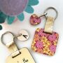 Personalised July Birth Flower Keyring, thumbnail 3 of 3