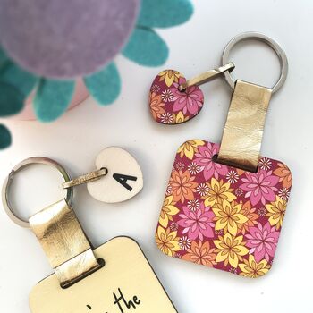 Personalised July Birth Flower Keyring, 3 of 3