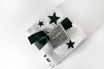 Organic Bamboo And Cotton Lucky Stars Muslin Squares, 2 of 2
