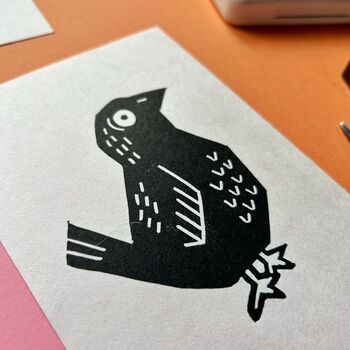 Blackbird Original Lino Print, 2 of 2