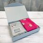 Gift Boxed Grey Winter Scarf And Fuchsia Robin Scarf Set, thumbnail 1 of 7