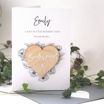 Personalised Keepsake Heart Bridesmaid Card, 2 of 10