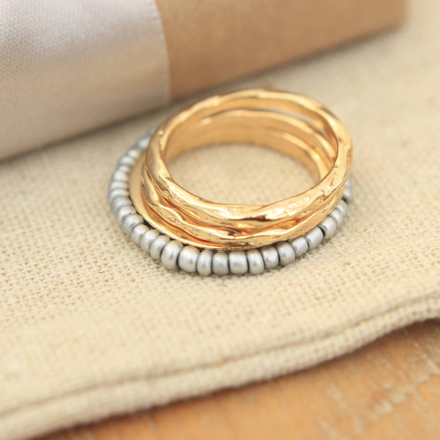  gold  and silver  stacking  rings  by molly pearl 