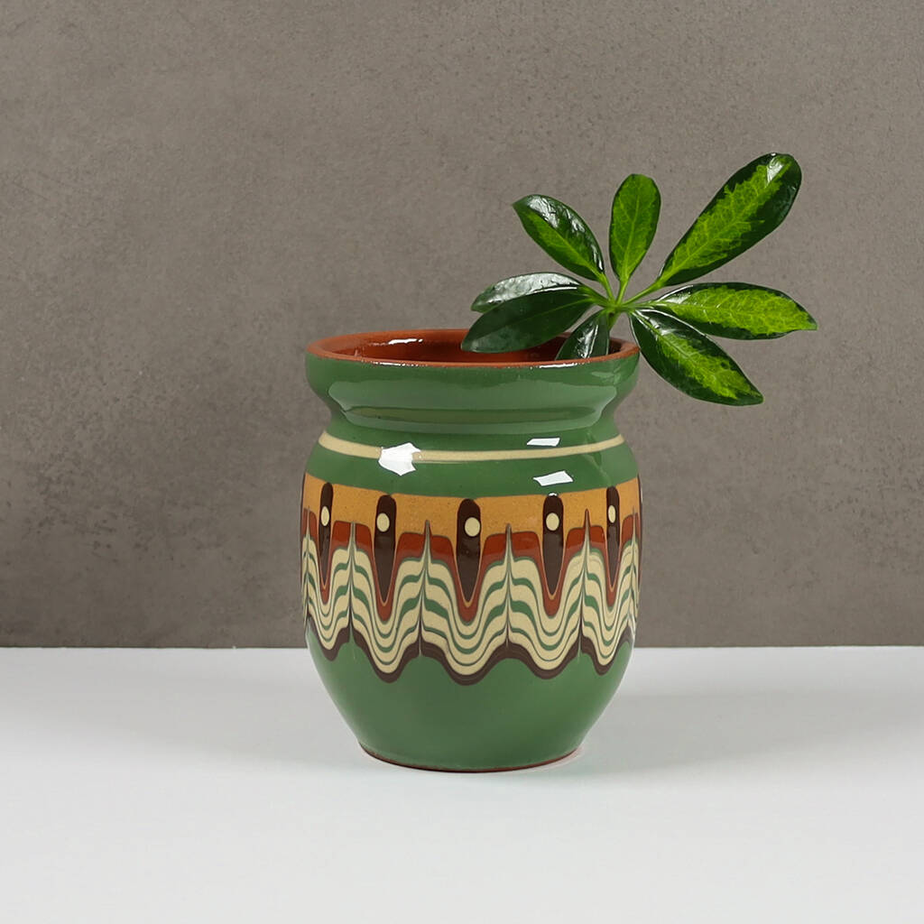 'Bella' Artisanal Flower Vase In Green Colour, 1 of 2