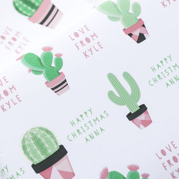 Personalised Cactus Christmas Wrapping Paper, 2 of 3