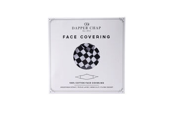 Black And White Check Design Triple Layer Face Covering, 4 of 5