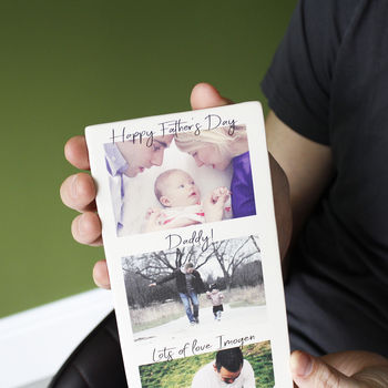 Happy Father's Day Photo Tile Print Gift, 3 of 11