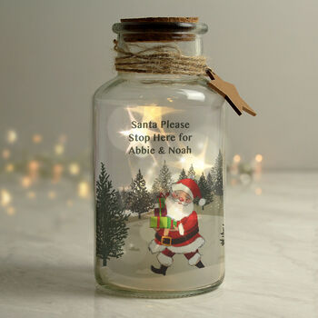 Personalised Santa LED Glass Jar – Christmas Light Decoration, 4 of 5