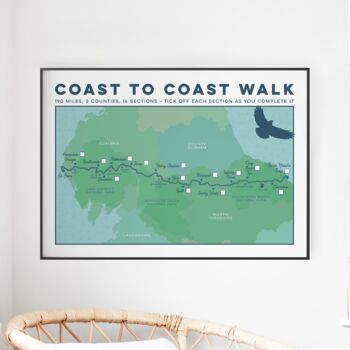 Wainwright's Coast To Coast Map Print With Tick List, 2 of 10