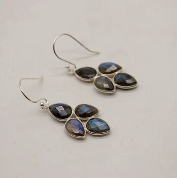 Handmade Labradorite Sterling Silver Earrings, 3 of 10