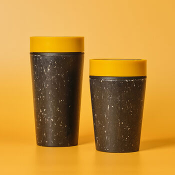 Circular And Co Coffee Cup Made From Paper Cups 12oz Grey And Mustard, 3 of 8