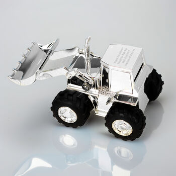 Personalised Silver Plated Digger Money Box, 2 of 9