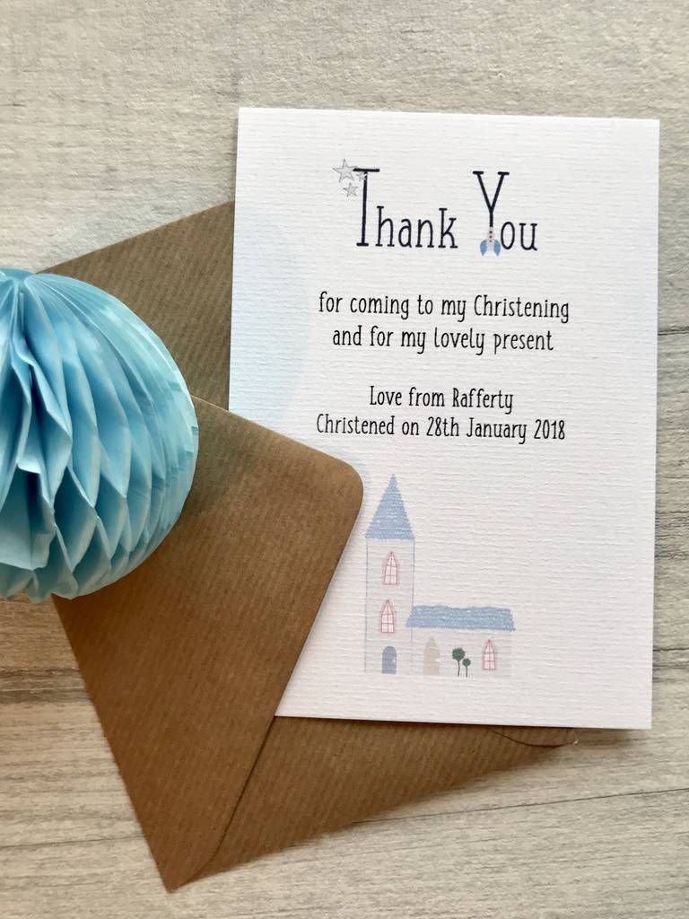 Personalised Christening Thank You Cards By Paper Pocket