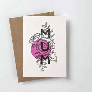 'Mum' Botanical Letterpress Card, 3 of 3