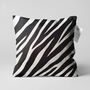 Black And White Zebra Themed Soft Cushion Cover, thumbnail 1 of 7