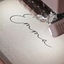 Personalised Embroidered Slender Jute Canvas Shopping Bag, thumbnail 2 of 5
