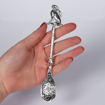 Moon Gazing Hare Pewter Jam Spoon, Hare Gifts, 2 of 9