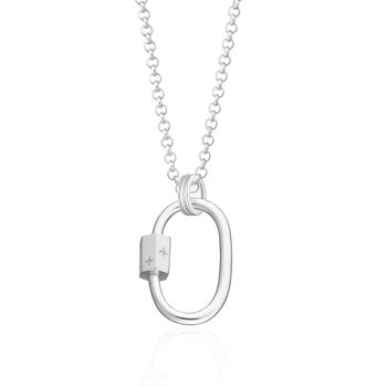 Personalised Oval Carabiner Charm Collector Necklace, 11 of 11