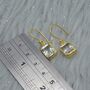 Green Amethyst Silver Drop Square Earrings, thumbnail 1 of 9