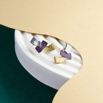 Colourful Geometric Statement Contemporary Textured Necklace, 4 of 5