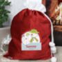 Personalised The Snowman And The Snowdog Pom Pom Sack, thumbnail 2 of 3