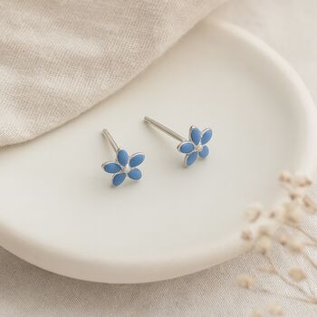 Sterling Silver Forget Me Not Micro Stud Earrings – 4mm, 3 of 6