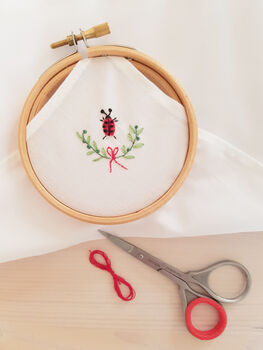 Embroidered Ladybird Woman's Handkerchief, 3 of 4