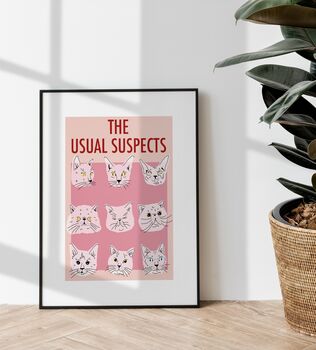 Usual Suspects, Cat Art Print, 4 of 9