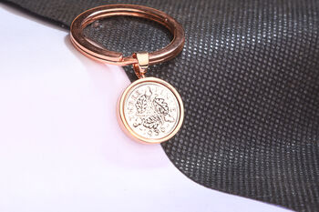 1936 90th Birthday Silver Threepence Coin Keyring Gift, 3 of 5