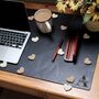 Vintage Leather Personalised Name Initial Desk Mat Valentine's Day Gift For Him Or Her, thumbnail 1 of 10
