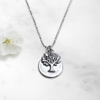 Family Tree Necklace Personalised In Sterling Silver, 3 of 6