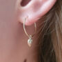 9ct Gold Droplet Hoop Earrings, thumbnail 1 of 3