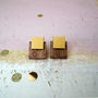 Minimal Wooden Square Earrings, thumbnail 2 of 5