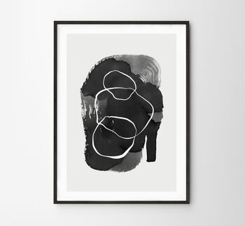 Pair Of Abstract Black And White Art Prints, 2 of 4